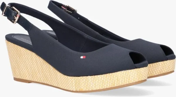 design à la mode Tommy Hilfiger Iconic Elba Sling Back Wedge Espadrilles En Bleu 3