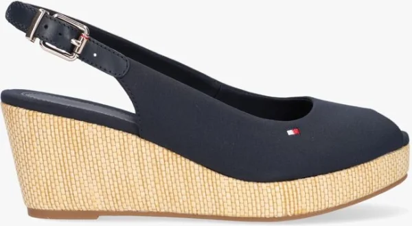 design à la mode Tommy Hilfiger Iconic Elba Sling Back Wedge Espadrilles En Bleu 1