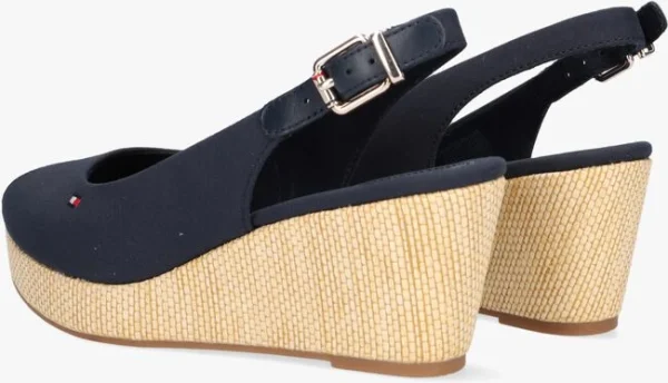design à la mode Tommy Hilfiger Iconic Elba Sling Back Wedge Espadrilles En Bleu 4