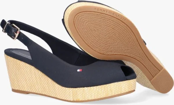 design à la mode Tommy Hilfiger Iconic Elba Sling Back Wedge Espadrilles En Bleu 5