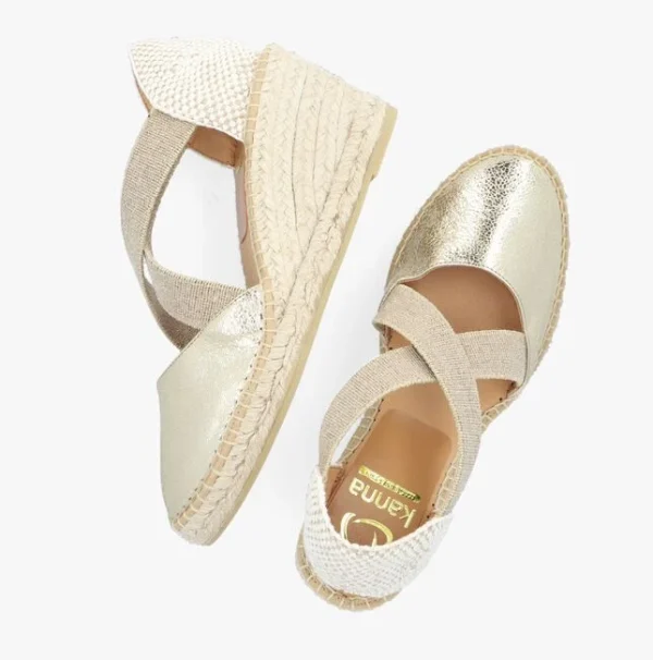 Kanna Ania Espadrilles En Or bas prix 6