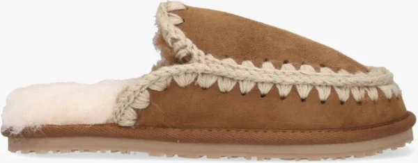 luxe soldes Mou Slipper Full Eskimo Stitch Chaussons En Cognac 1