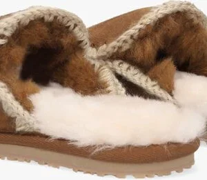 luxe soldes Mou Slipper Full Eskimo Stitch Chaussons En Cognac 12