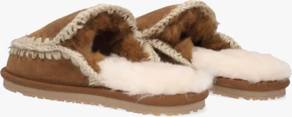 luxe soldes Mou Slipper Full Eskimo Stitch Chaussons En Cognac 4