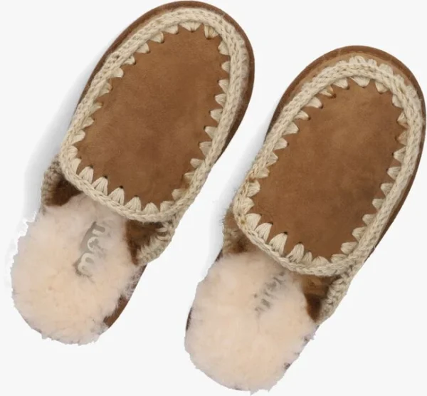 luxe soldes Mou Slipper Full Eskimo Stitch Chaussons En Cognac 6