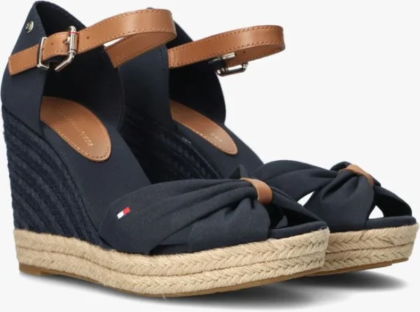Nouveau Tommy Hilfiger Basic Open Toe High Wedge Espadrilles En Bleu 3