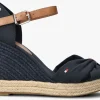 Nouveau Tommy Hilfiger Basic Open Toe High Wedge Espadrilles En Bleu 22