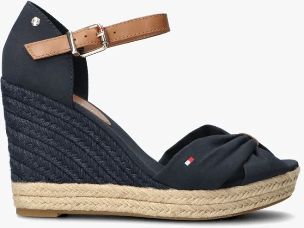 Nouveau Tommy Hilfiger Basic Open Toe High Wedge Espadrilles En Bleu 1