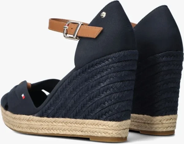 Nouveau Tommy Hilfiger Basic Open Toe High Wedge Espadrilles En Bleu 4