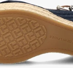 Nouveau Tommy Hilfiger Basic Open Toe High Wedge Espadrilles En Bleu 13