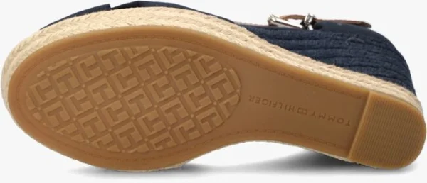 Nouveau Tommy Hilfiger Basic Open Toe High Wedge Espadrilles En Bleu 5