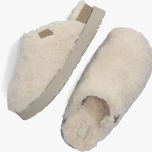 Ugg W Fuzz Sugar Slide Chaussons En Blanc france en ligne 15